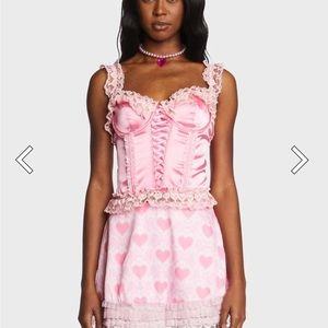 Dolls Kill satin and lace corset top